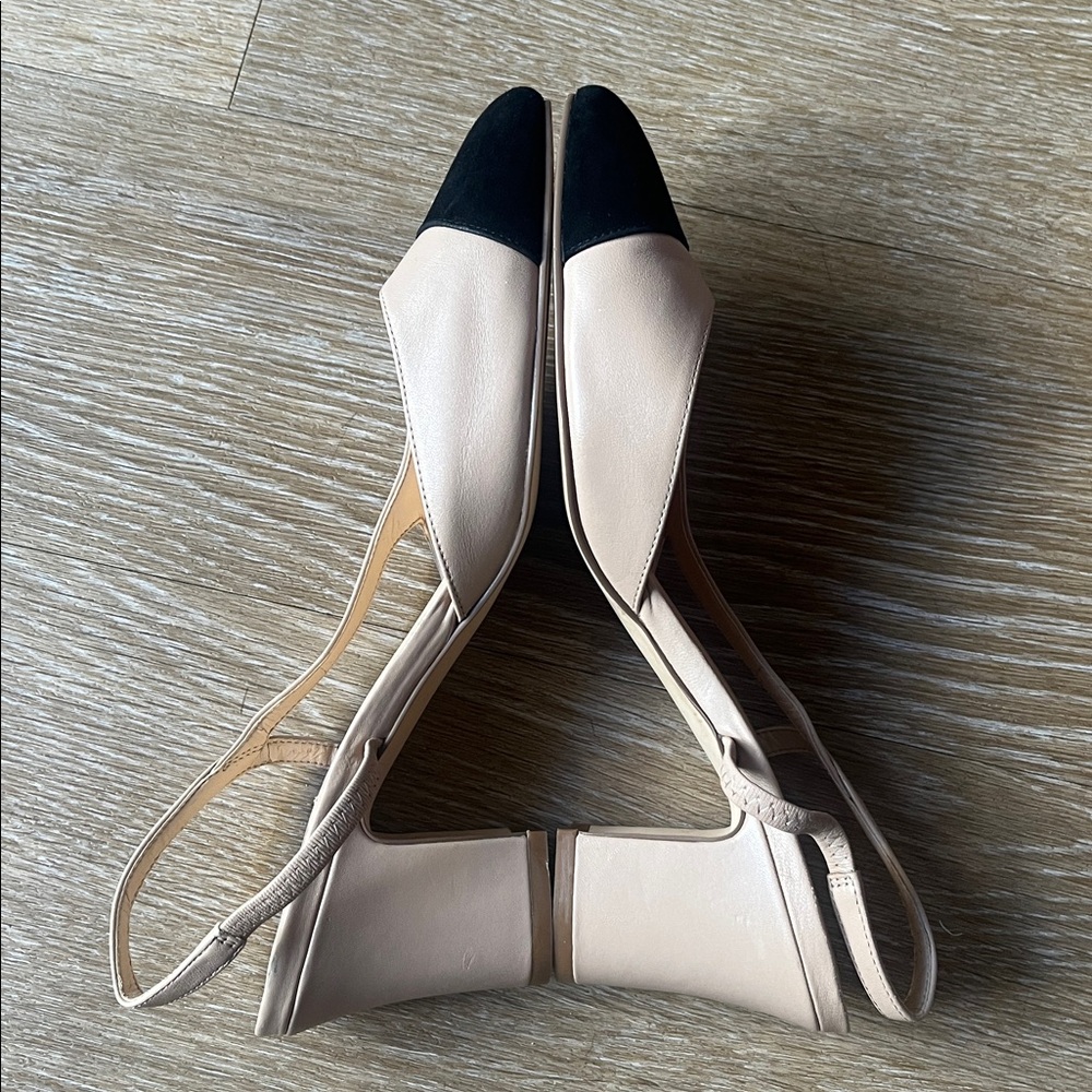 Ivanka Trump Liah Cap Toe Slingback Nude Block Heels sz 8 - Picture 7 of 14